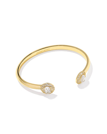 KENDRA SCOTT- Bella Gold Cuff Bracelet in White CZ
